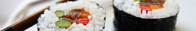 Futomakis rolls (rollo grande envuelto en nori de 4 a 7 rellenos)