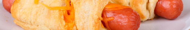 Frankfurters largos Schneck envueltos en masa casera